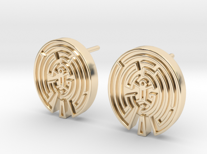 WestWorld Maze Earrings (studs) 3d printed