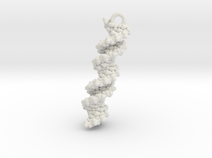 DNA Molecule Earring / Pendant Silver 3d printed