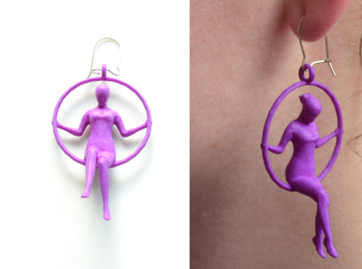 earrings &quot;Hoop girl 2&quot; 3d printed
