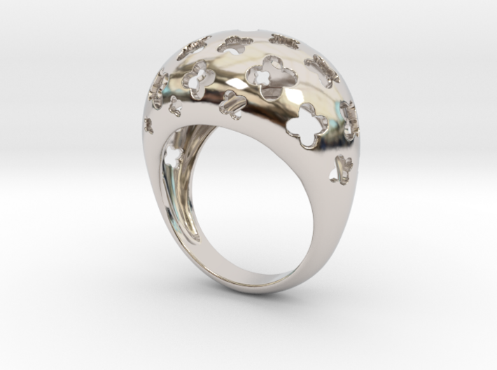 Floral bombe ring 3d printed