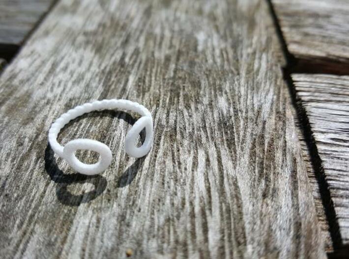 Bubble Ball Ring End Ring 3d printed White Strong & Flexible