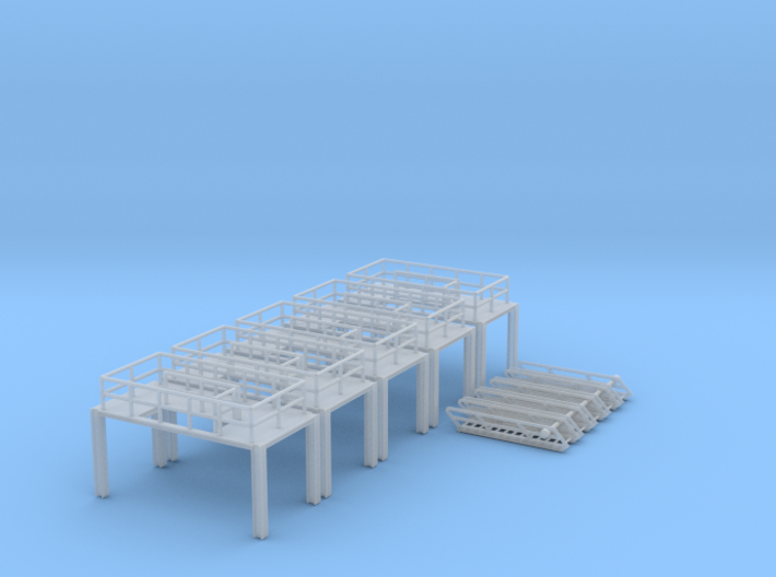 N Scale 5x Refinery Stairs (modular) 3d printed
