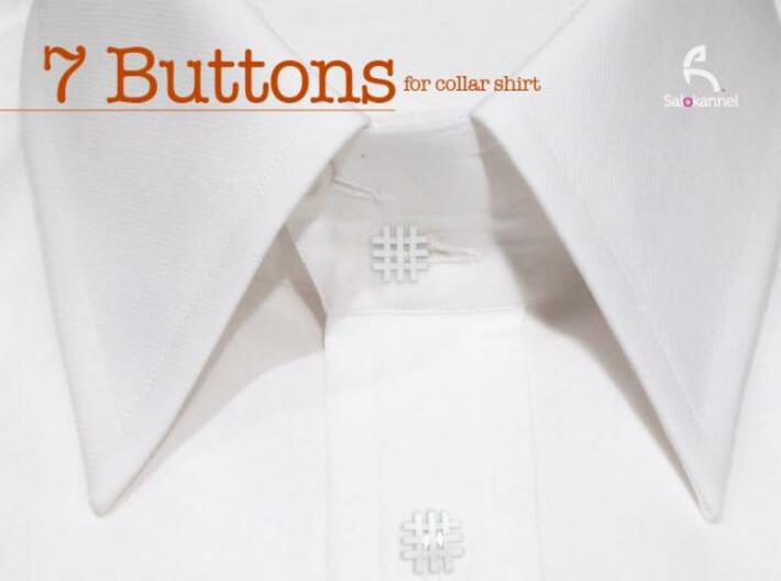 #-buttons for collar shirt - 7pcs. 3d printed Make your shirt alive...