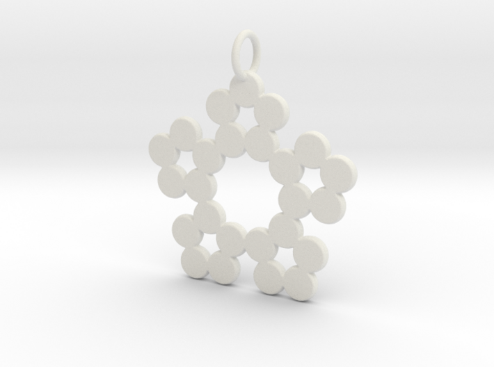 Circles Snowflake Pendant Charm 3d printed