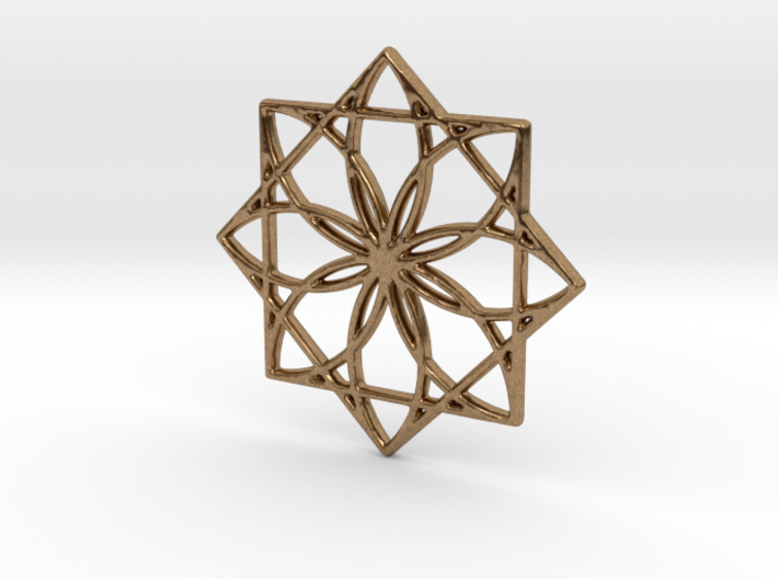 Modern Geometric Floral Pendant Charm 3d printed