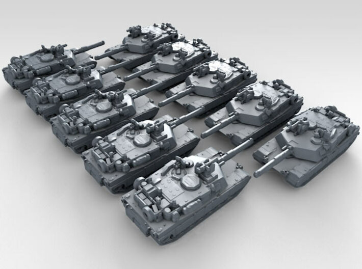 1/600 US M1A2 Abrams Main Battle Tank x10 3d printed 3d render showing product detail