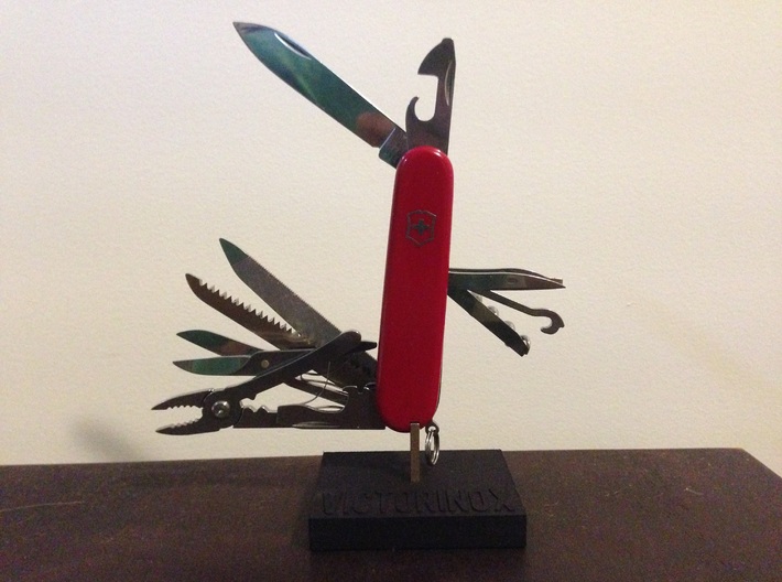 Victorinox Knife Stand (Base Only) 3d printed Open knife on Stand