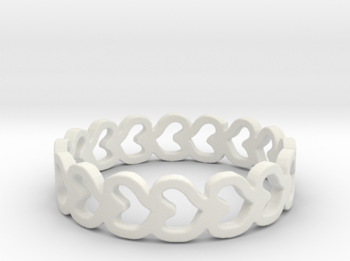 Heart Row Ring 3d printed
