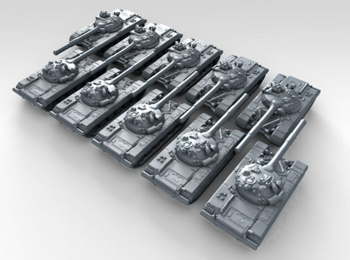 1/600 Russian T-64A Mod.1969 MBT x10 3d printed 3d render showing product detail