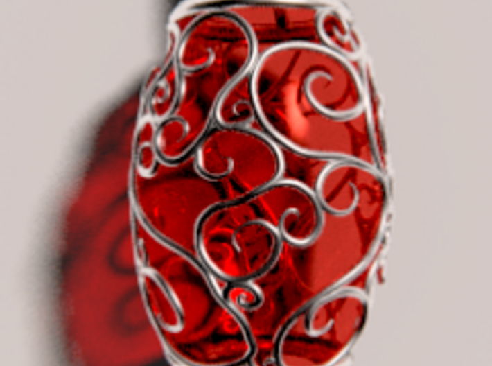 Organic Pendant of Hearts 3d printed 