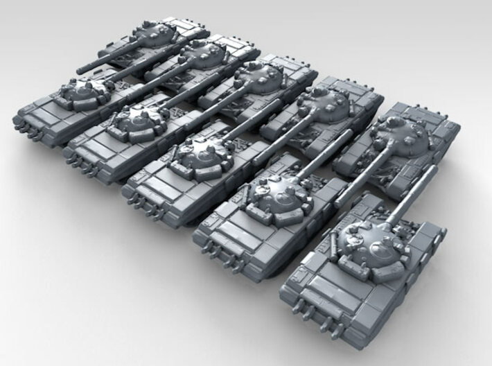 1/600 Russian T-72 Ural Main Battle Tank x10 3d printed 3d render showing product detail