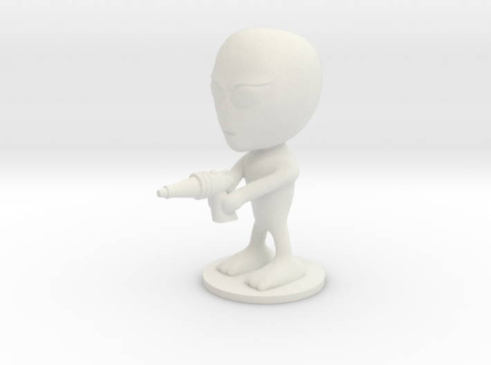 Little Alien with a Raygun 3d printed