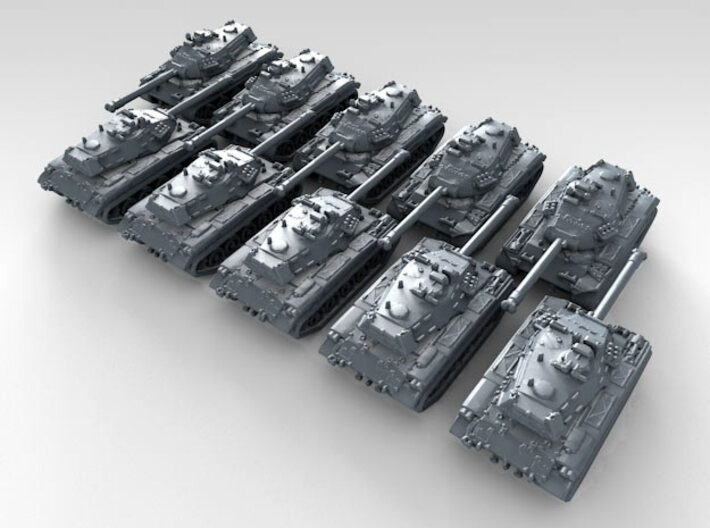 1/600 US M41 Walker Bulldog Light Tank x10 3d printed 3d render showing product detail