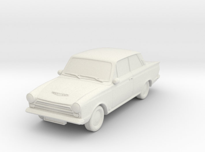 1-87 Ford Cortina Mk1 2 Door Wheels Attached 3d printed