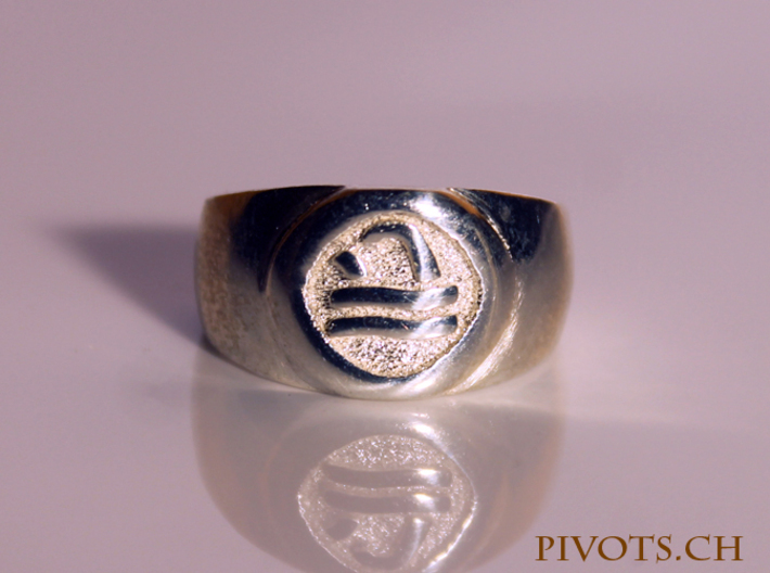 4 Elements - Water Ring 3d printed Polished Silver