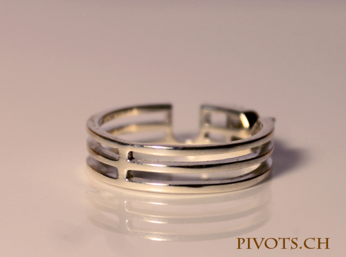 YFU Triple Wire Ring 3d printed Premium Silver