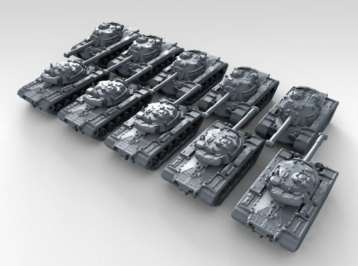 1/600 US M48 Patton Main Battle Tank x10 3d printed 3d render showing product detail
