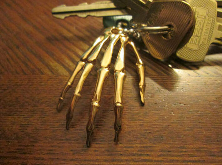 Hand Keychain Charm 3d printed 