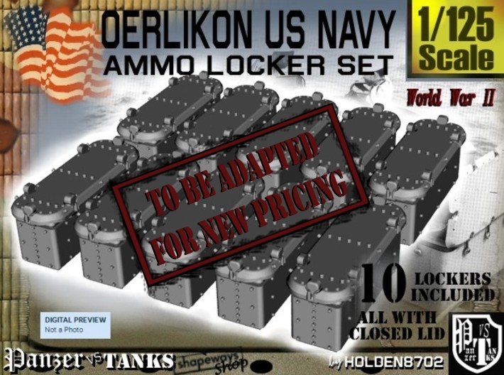 1-125 Oerlikon USN X10 Locker Closed 3d printed