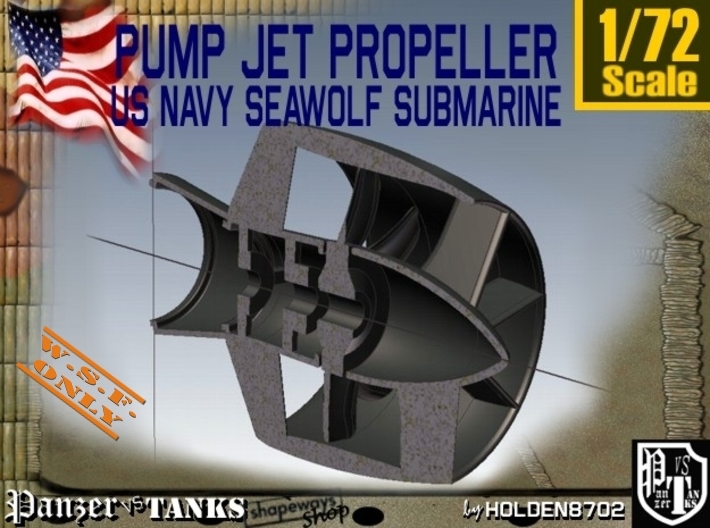 1-72 Pump Jet Seawolf Submarine Propeller 3d printed