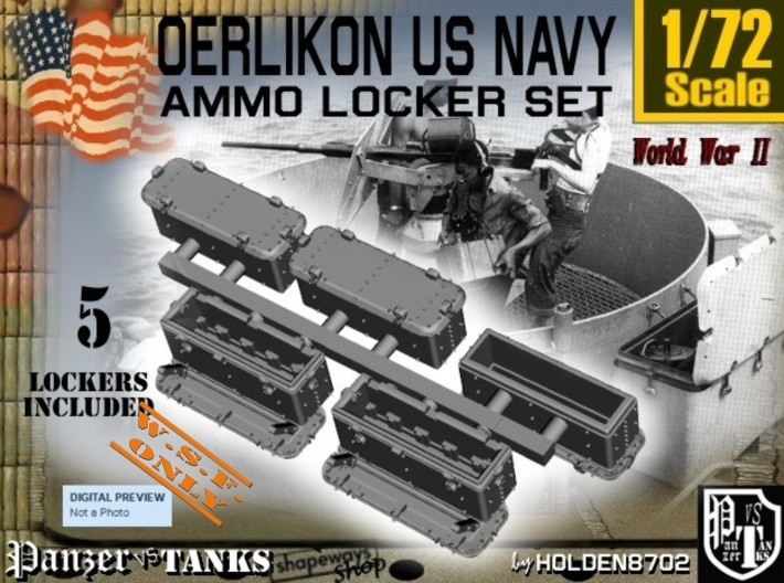 1/72 Oerlikon US Navy Ammo Locker SET 3d printed