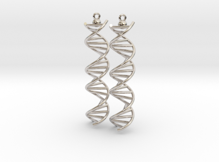 DNA Molecule Earrings, ladder, 2 pieces. 3d printed