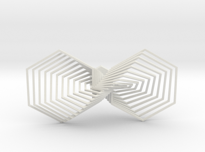Hexagon Line Bowtie 3d printed 
