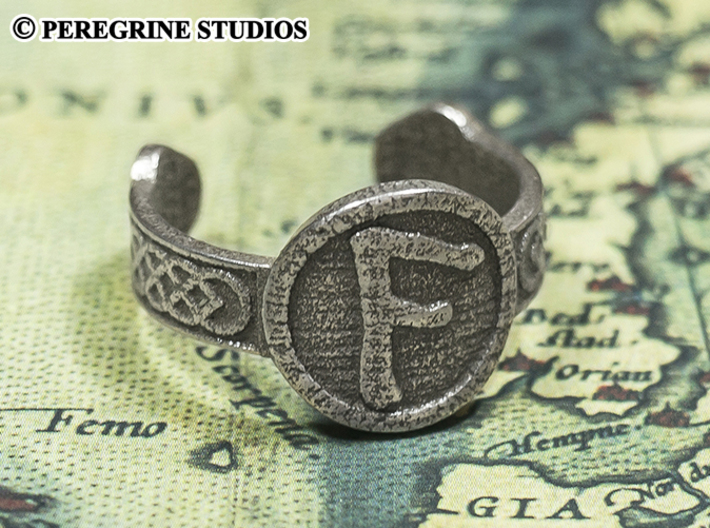 Ring - Ansuz Rune (Size 13) 3d printed Stainless Steel