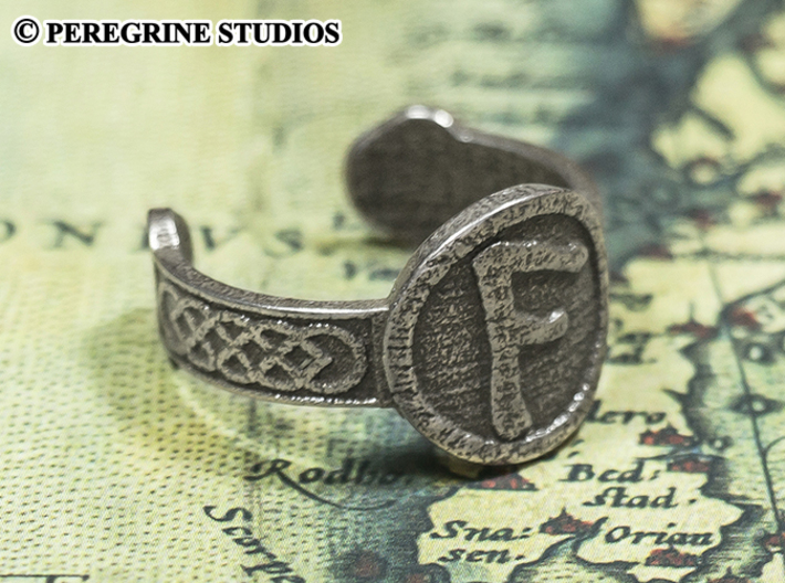 Ring - Ansuz Rune (Size 13) 3d printed Stainless Steel