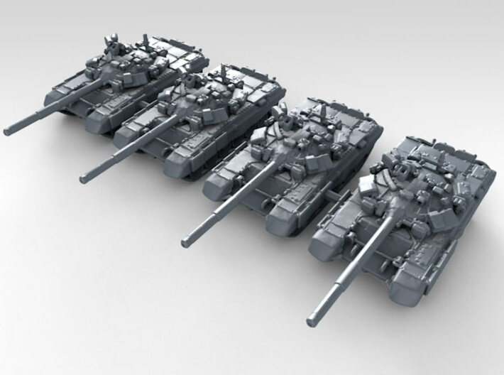 1/285 (6mm) Russian T-90 Main Battle Tank x4 3d printed 3d render showing product detail