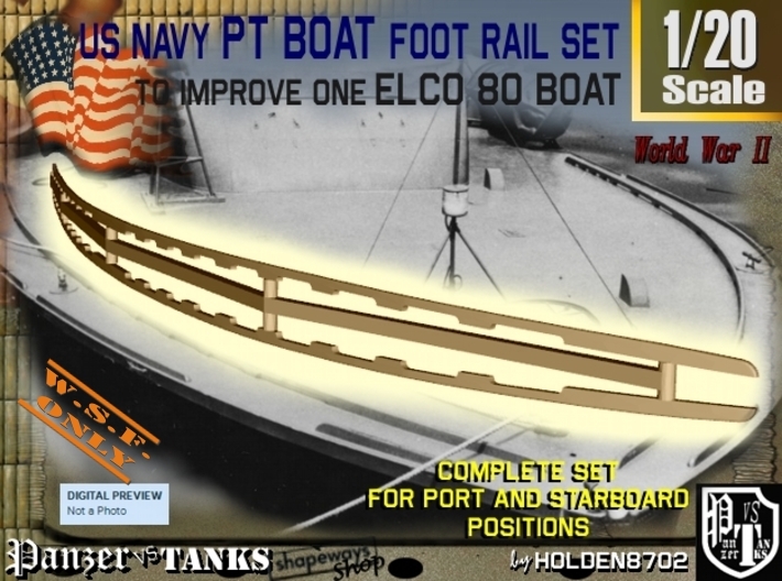 1-20 Elco 80 Foot Rail For PT Boat 3d printed