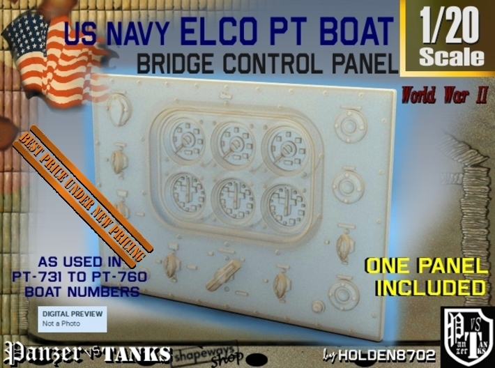 1-20 PT Boat Bridge Control Panel Typ5 3d printed