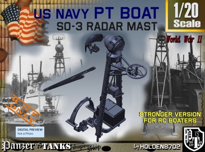 1-20 SO-3 Radar Mast Strong 3d printed