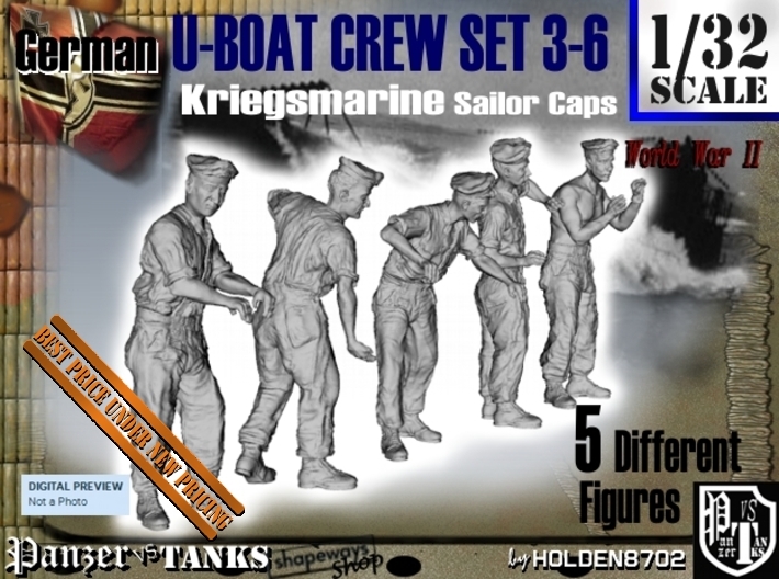 1-32 German U-Boot Crew Set3-6 3d printed