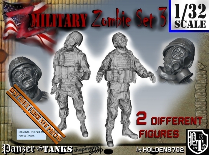 1-32 Military Zombie Set 3 3d printed