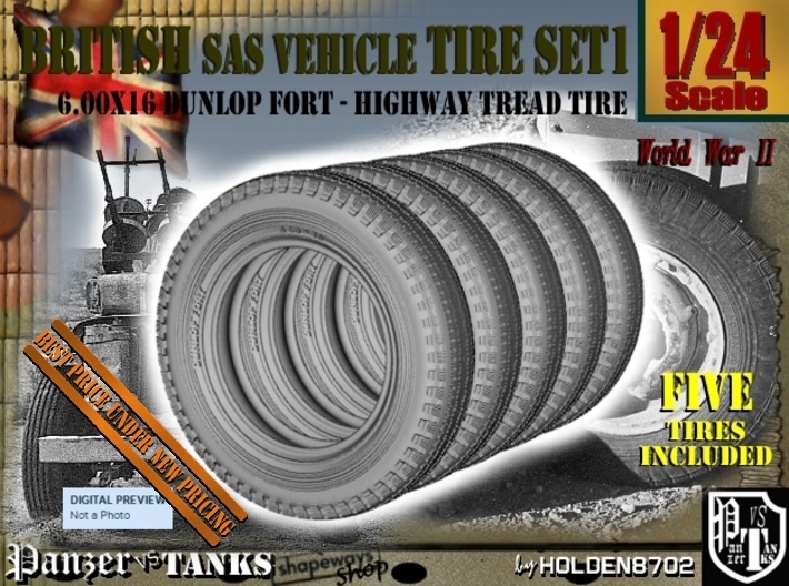 1/24 6.00 X 16 Dunlop Fort Tire SET1 3d printed