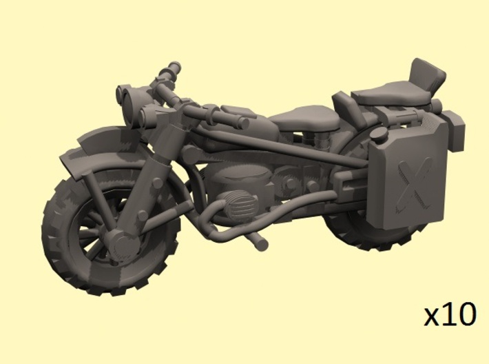 28mm WW2-style Motorbike model-2 (X10) 3d printed