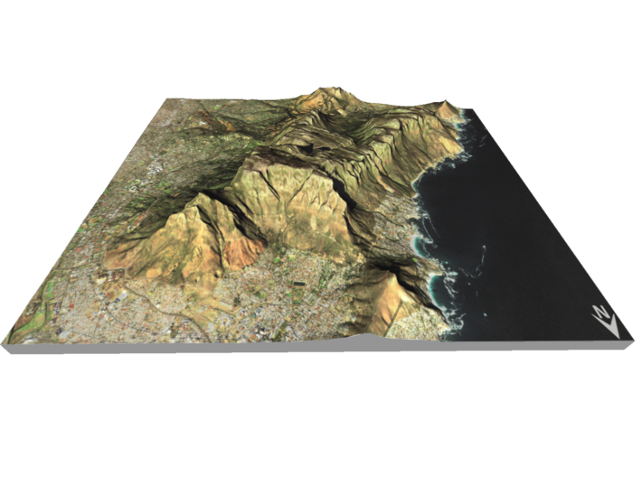 Table Mountain Map: 8.5"x11" Landscape 3d printed 