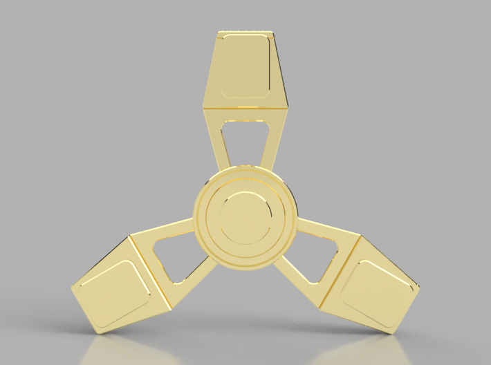 Fidget Spinner 3d printed 14 gold