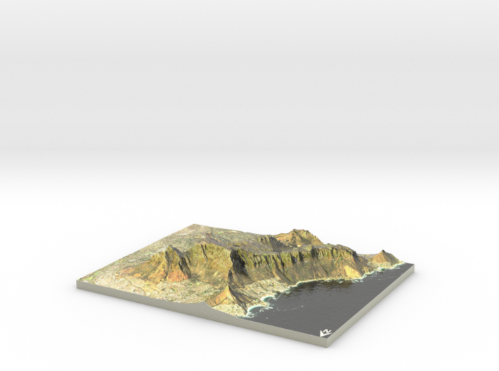 Table Mountain Map: 8.5"x11" Landscape 3d printed 