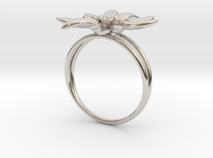 Edelweiss ring 3d printed