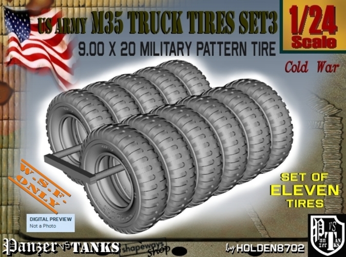 1-24 900x20 M35 Tires Set3 3d printed