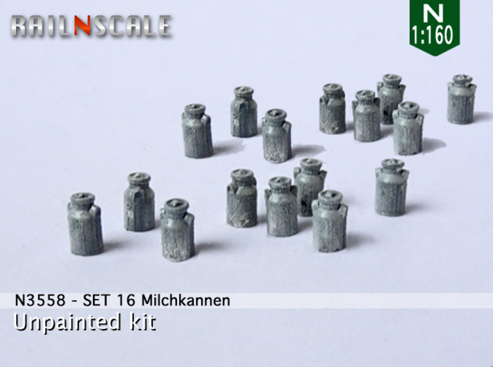 16 Milchkannen (N 1:160) 3d printed