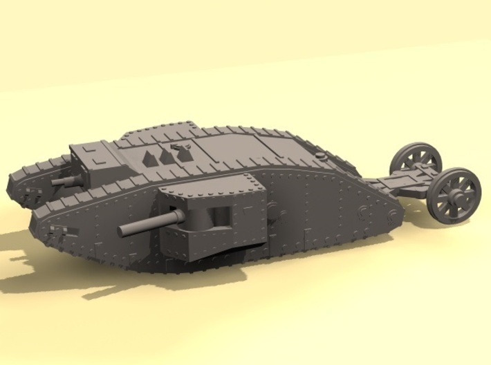 1/100 Mk.I Male tank (low detail) 3d printed