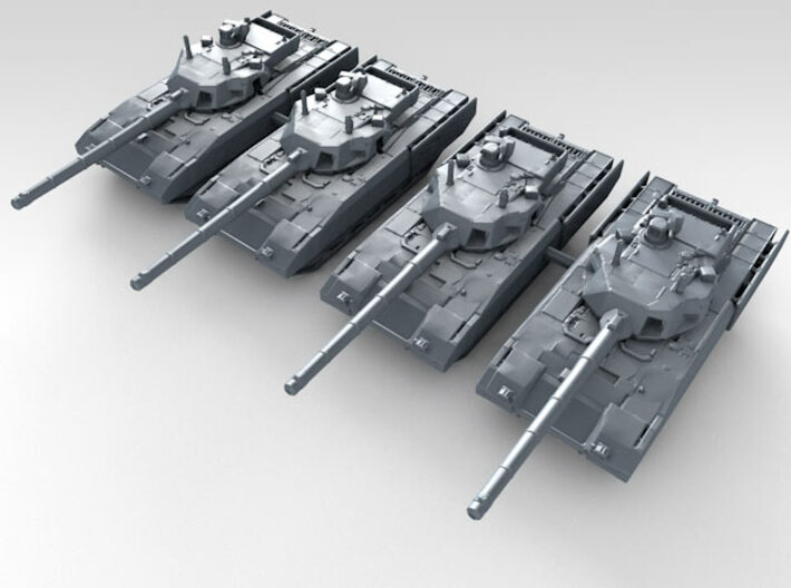 1/350 Russian T-14 Armata Main Battle Tank x4 3d printed 3d render showing product detail