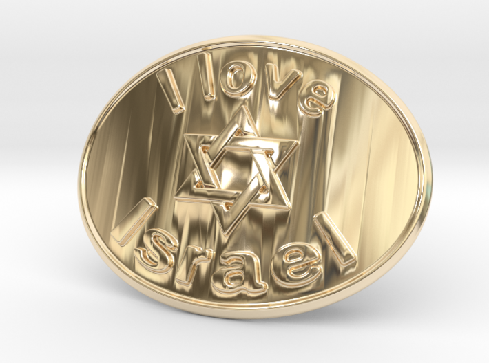 I Love Israel Belt Buckle David Star 3d printed