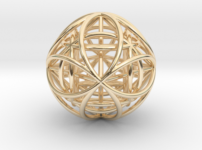 OctaHexasphere w/ nested Platonic Solids 1.7&quot; (nb) 3d printed