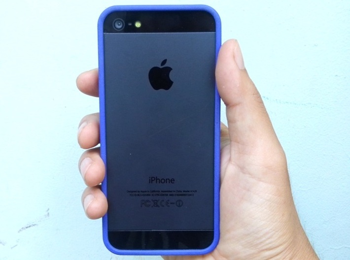 iphone 5 basic bumper 3d printed Royal Blue Strong & Flexible Polished