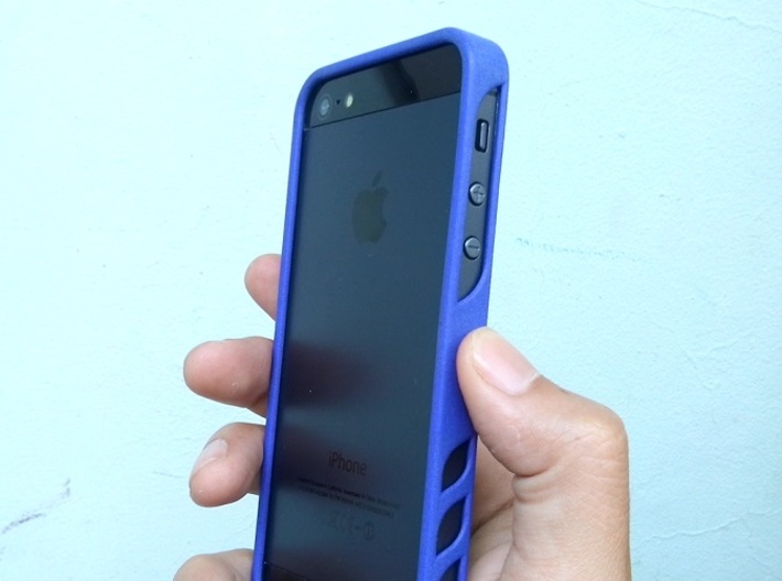 iphone 5 basic bumper 3d printed Royal Blue Strong & Flexible Polished
