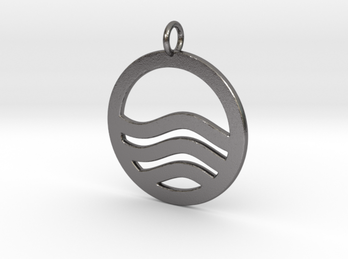 Sea Ocean Waves Symbol Pendant Charm 3d printed